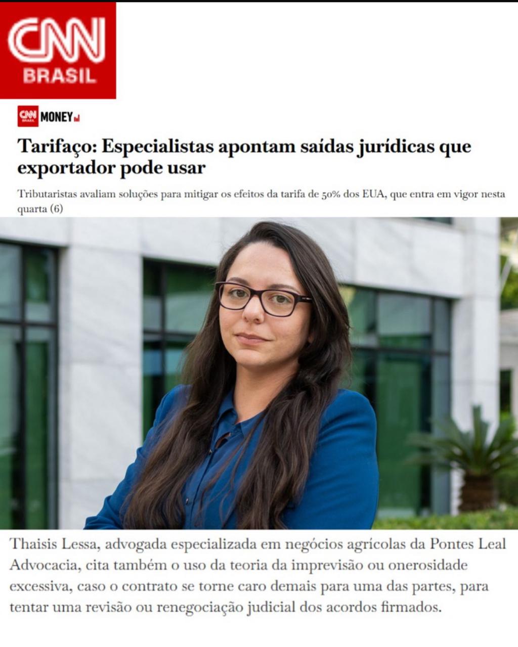 Thaisis Lessa entrevistada pela CNN Brasil